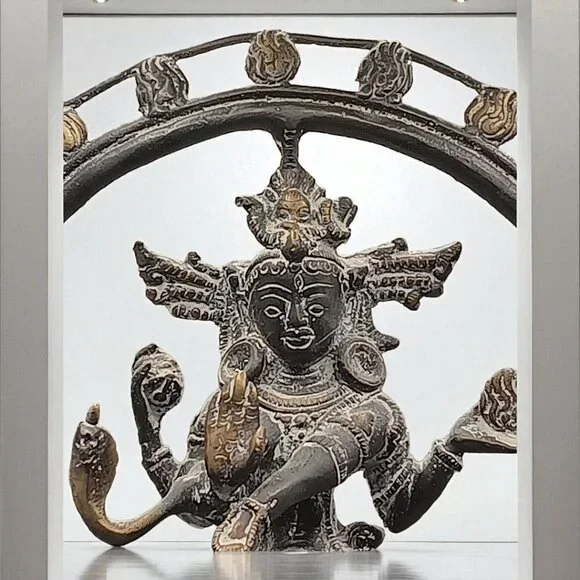 A Bronze Statue of Shiva Nataraja, as Lord of the Dance 12" H x 91/2 " W - Picture 5 of 8